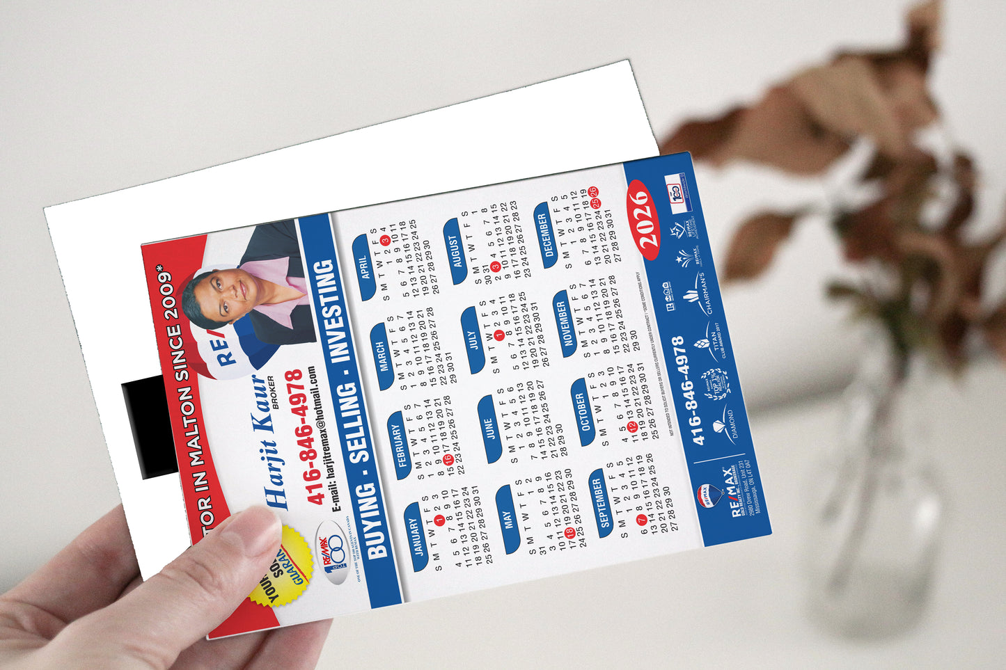 Custom Magnet Calendar - Dual Tab Back